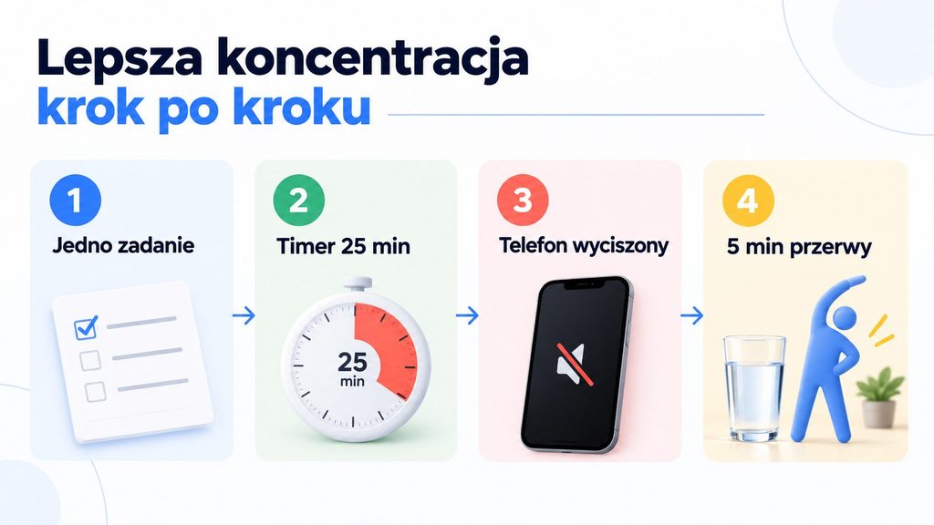Problemy z koncentracją? Co naprawdę pomaga odzyskać skupienie podczas pracy i nauki