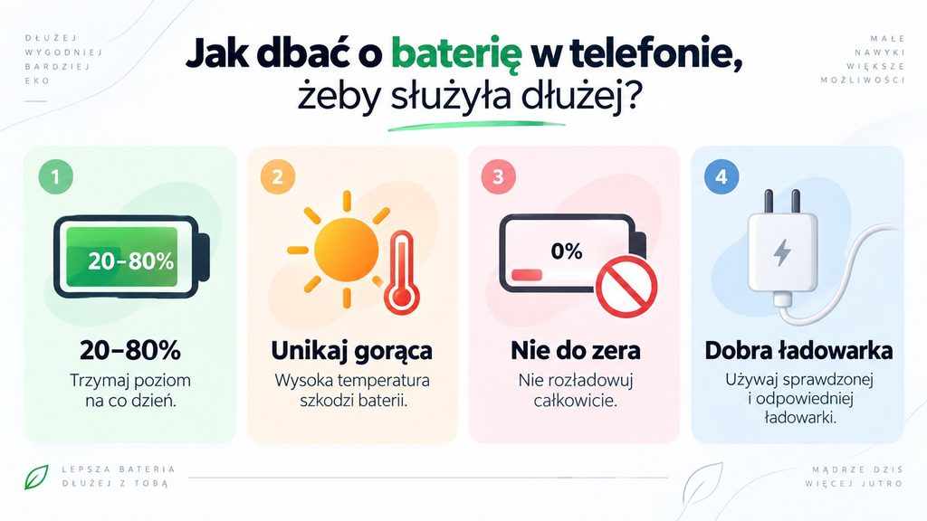Jak dbać o baterię w telefonie, żeby służyła dłużej? Zasady ładowania bez mitów