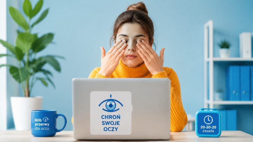 Jak dbać o oczy przy pracy z komputerem? Przerwy, ergonomia i profilaktyka wzroku bez bólu