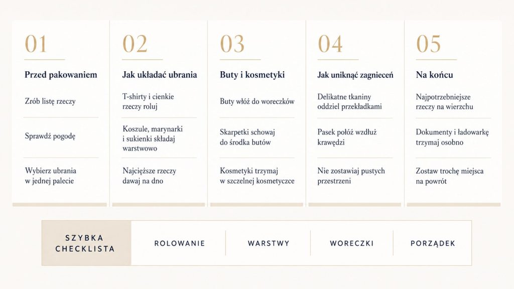 Jak spakować walizkę, żeby zmieściło się więcej i nic się nie pogniotło